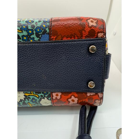 Coach Mercer 24 Satchel Crossbody Purse Multi Floral Teal Yankee - Picture 7 of 16